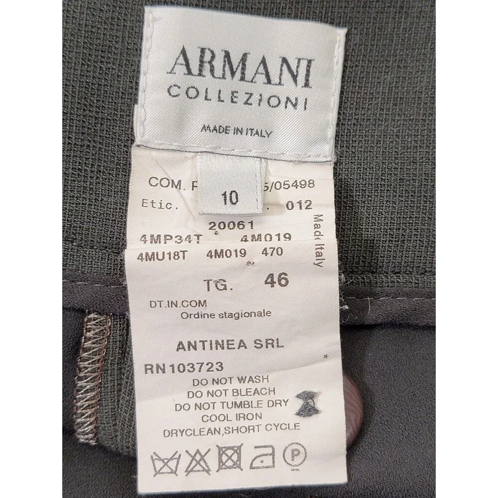 Armani Collezioni 10 Wide Leg Dress Pants Slacks Trousers Gray Designer EUC‎